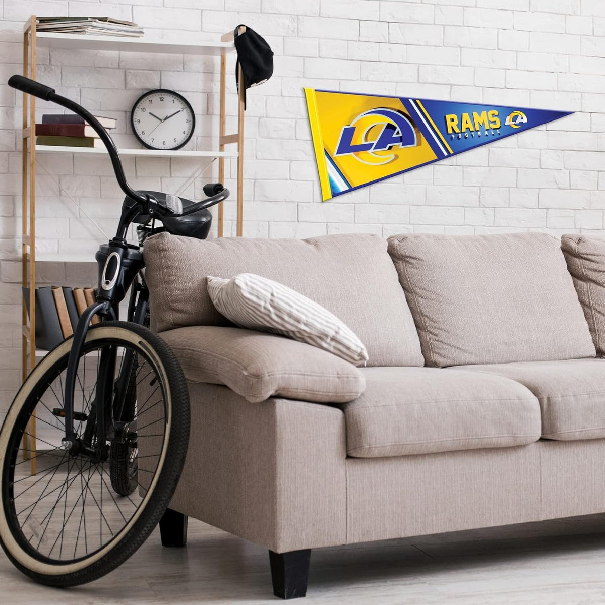 Los Angeles Rams 12x30 Inch Soft Felt Pennant, Primary Logo, Wall Decor, Man Cave 3