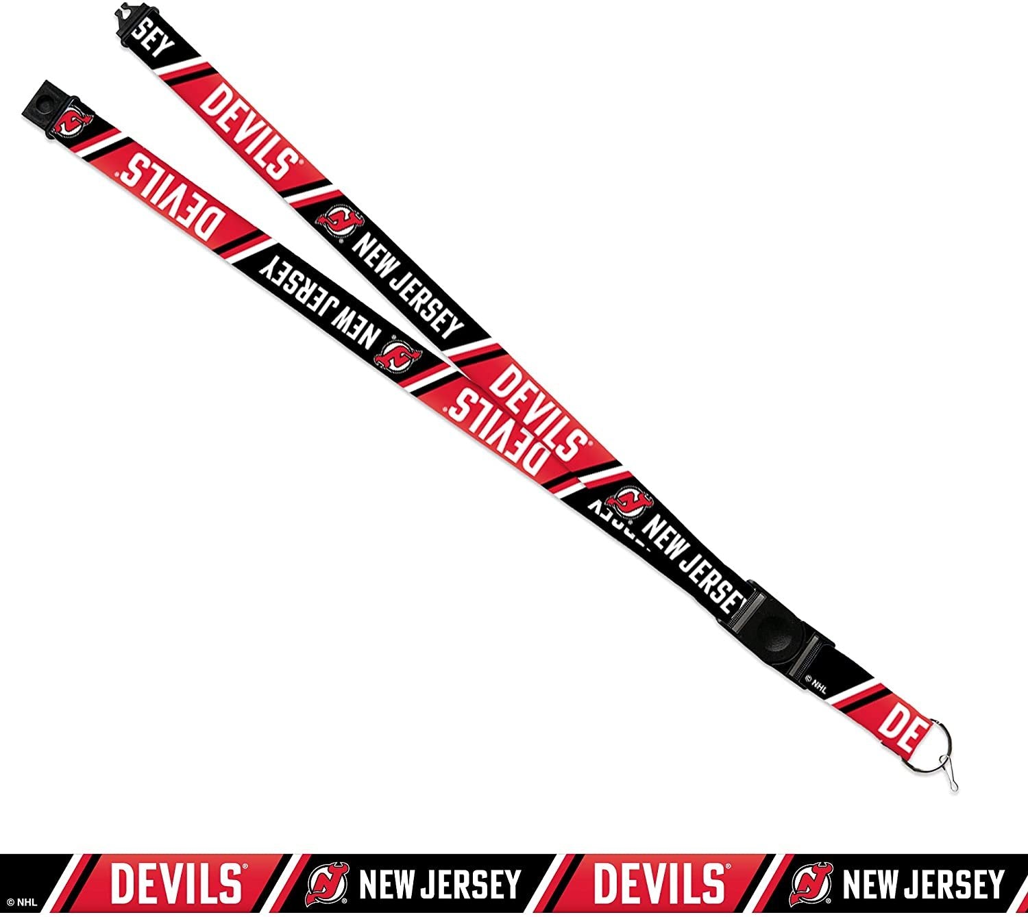 New Jersey Devils Lanyard Keychain Safety Breakaway Double Sided