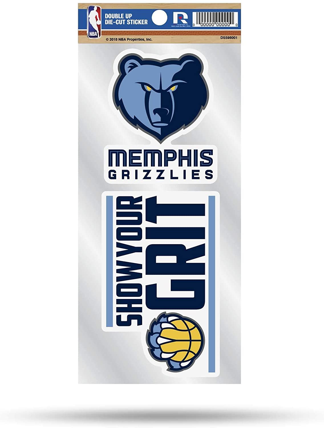 Memphis Grizzlies Double Up Die Cut 2-Piece Sticker Sheet 1