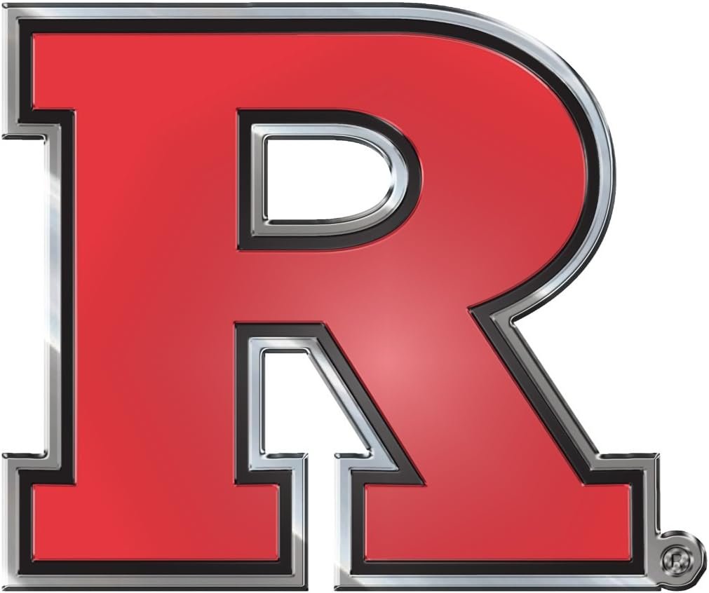 Rutgers University Scarlet Knights Embossed Color Auto Emblem Aluminum Metal Raised Decal Sticker Full Adhesive Backing 1