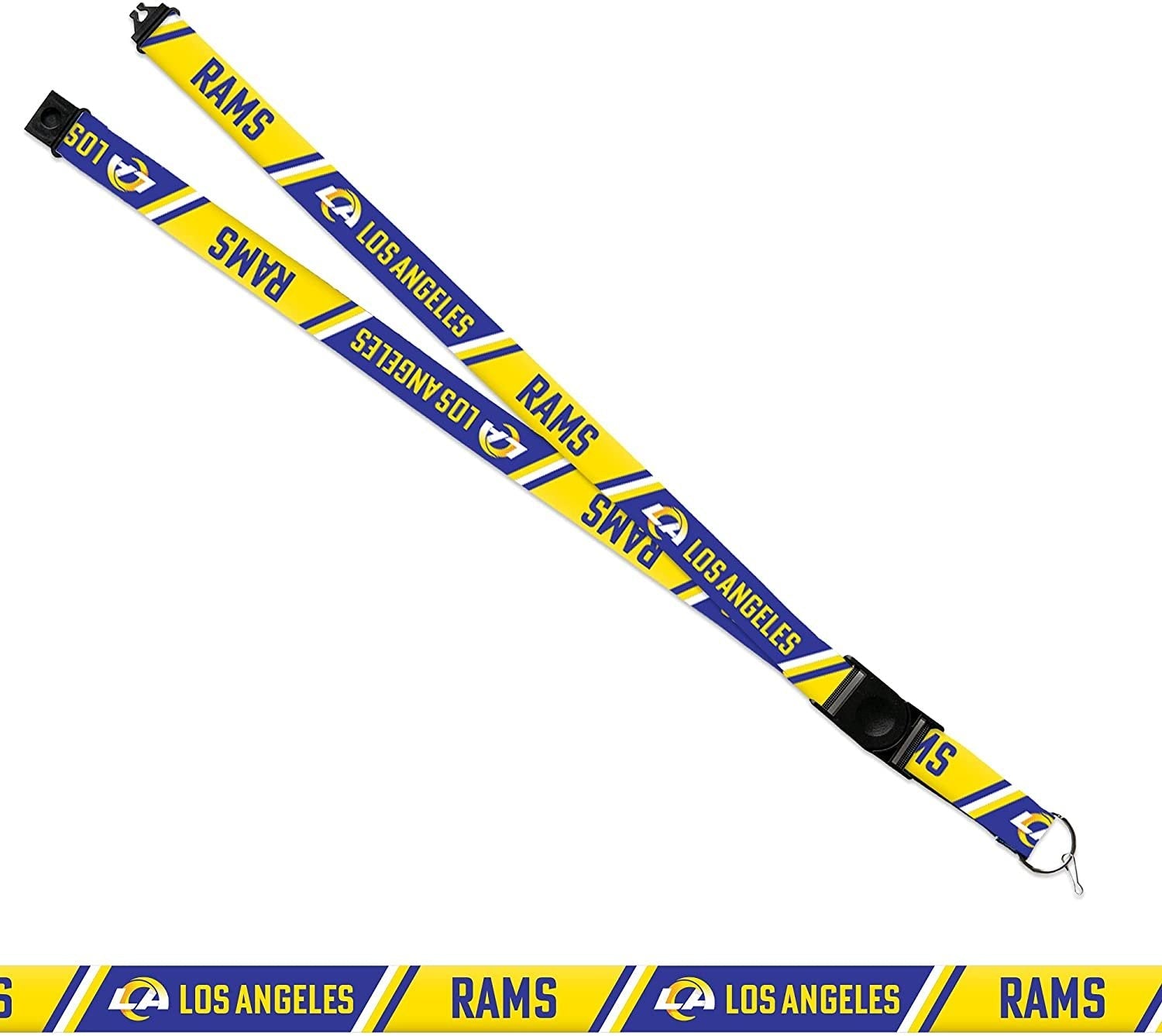 Los Angeles Rams Lanyard Keychain Double Sided Breakaway Safety Design Adult 18 Inch 2