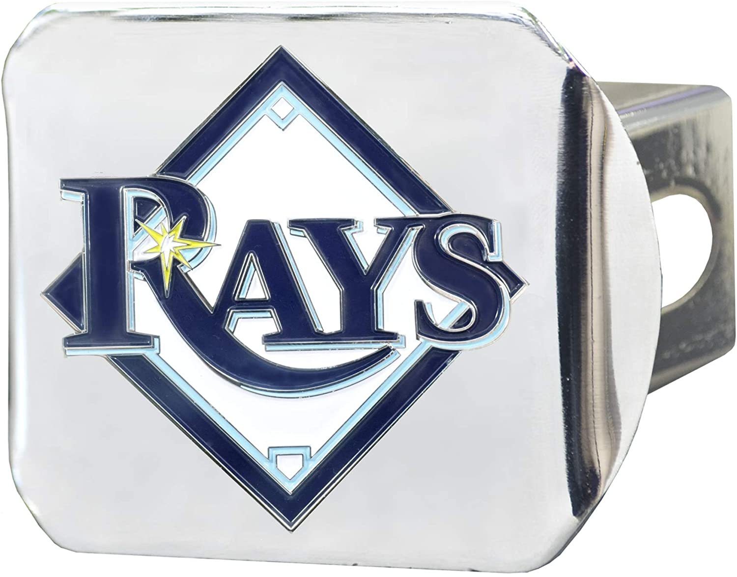 Tampa Bay Rays Solid Metal Hitch Cover with Color Metal Emblem 2 Inch Square Type III