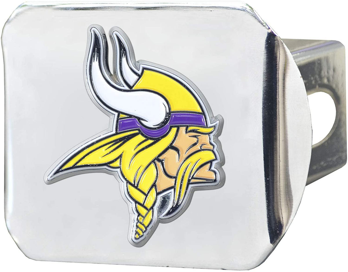 Minnesota Vikings Hitch Cover Solid Metal with Raised Color Metal Emblem 2" Square Type III