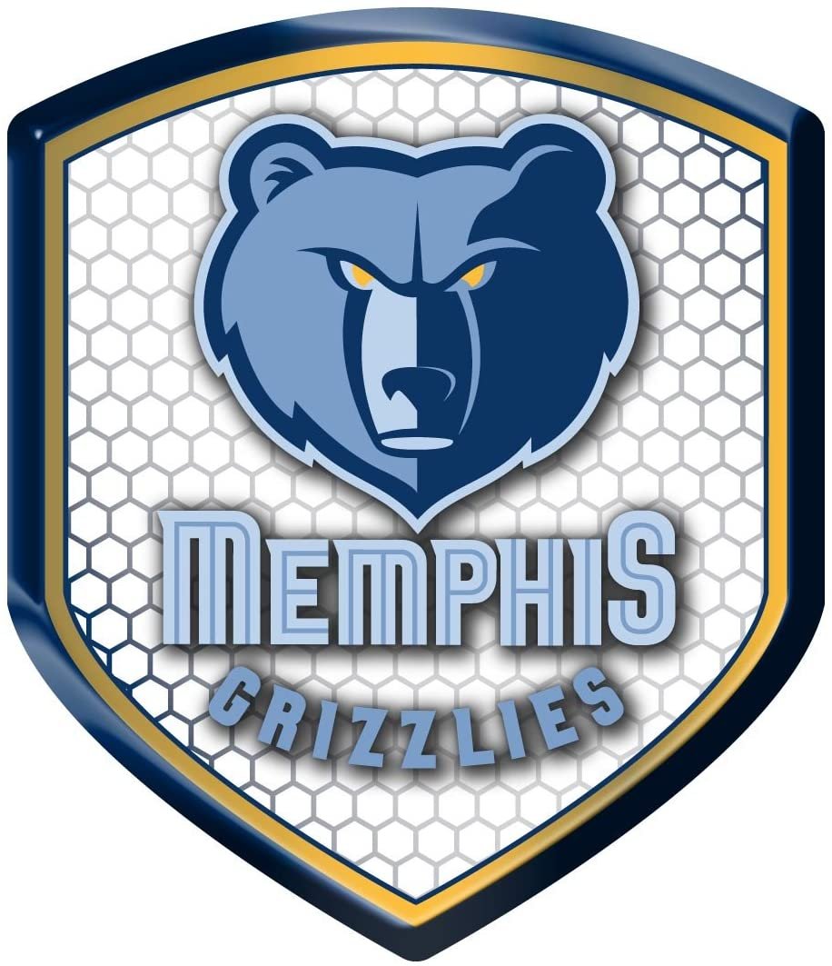 Memphis Grizzlies High Intensity Reflector, Shield Shape, Raised Decal Sticker, 2.5x3.5 Inch, Home or Auto, Full Adhesive Backing 1