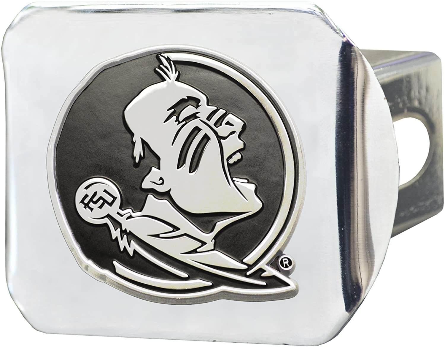 Florida State University Seminoles Hitch Cover Solid Metal with Raised Chrome Metal Emblem 2" Square Type III 1