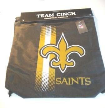New Orleans Saints Cinch Bag Drawstring Backpack Bag Football Back Sack 17x13 Inch 1