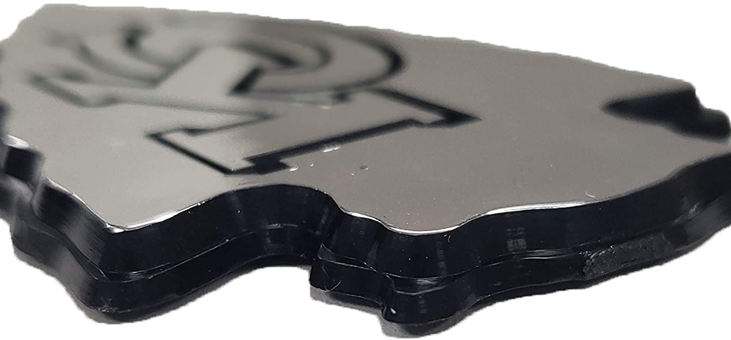 University of Michigan Wolverines Premium Solid Metal Raised Auto Emblem, Shape Cut, Adhesive Backing
