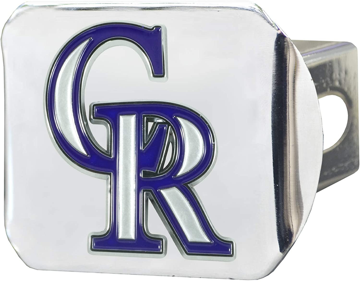 Colorado Rockies Hitch Cover Solid Metal with Raised Color Metal Emblem 2" Square Type III