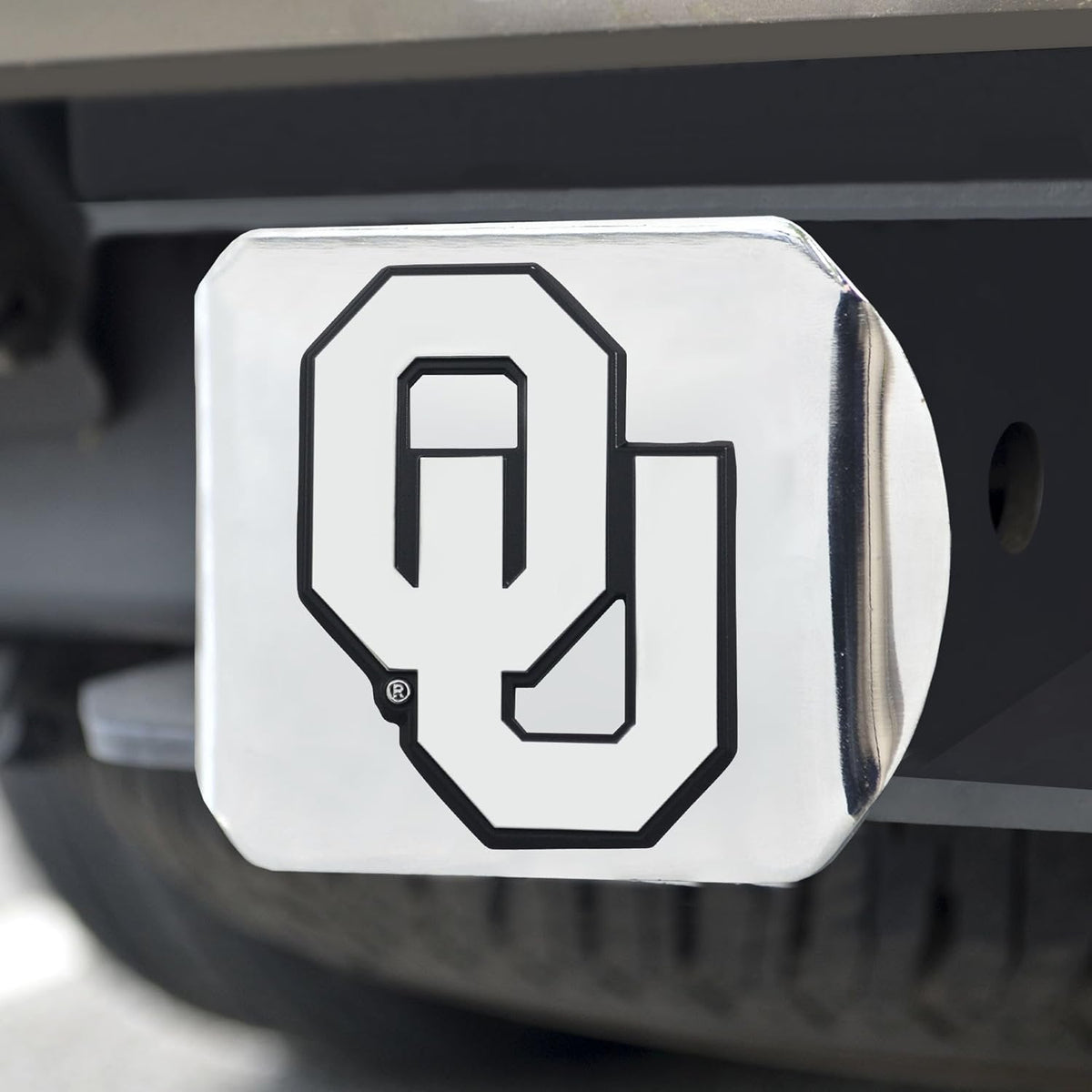 University of Oklahoma Sooners Hitch Cover Solid Metal with Raised Chrome Metal Emblem 2" Square Type III