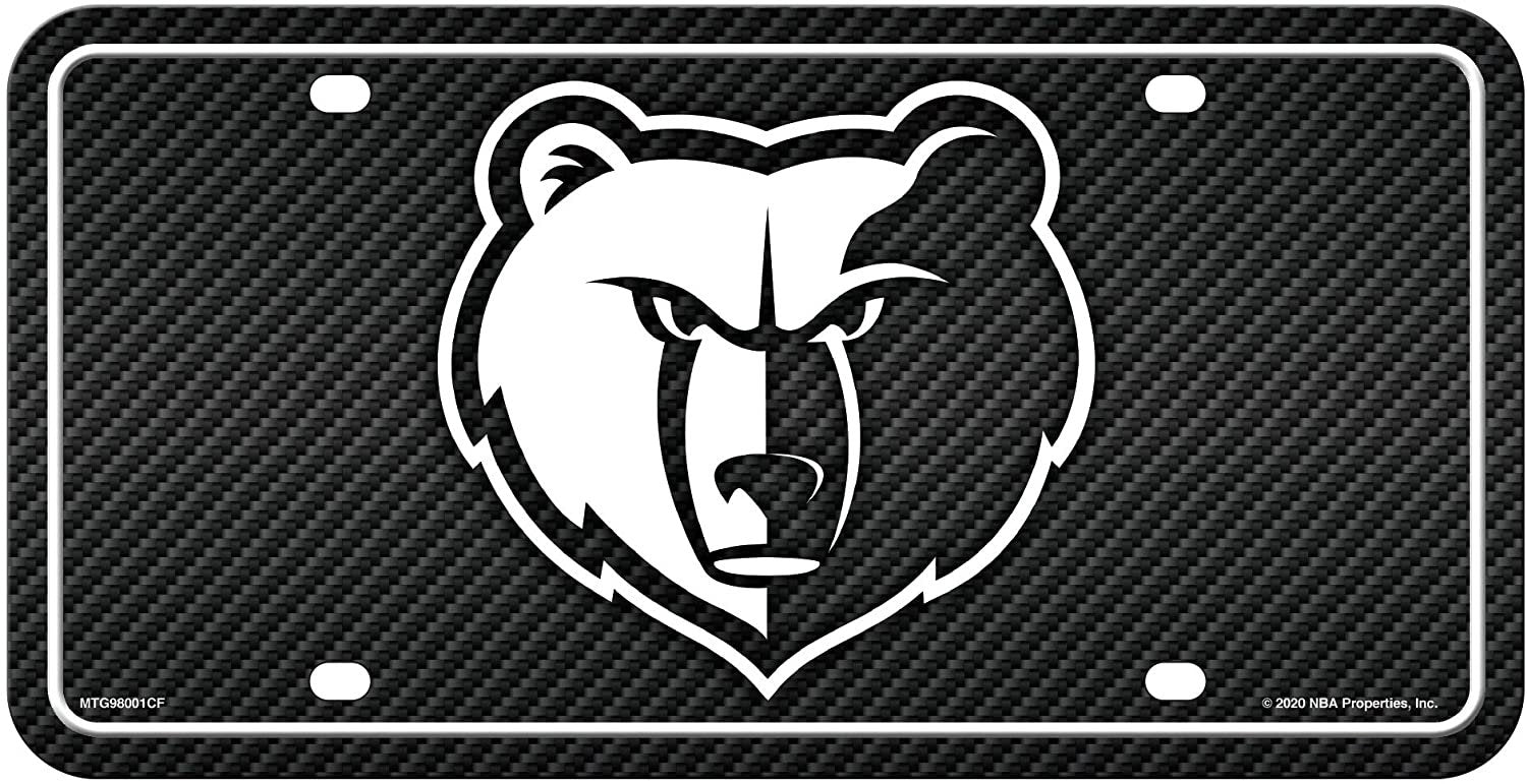 Memphis Grizzlies Metal Auto Tag License Plate, Carbon Fiber Design, 6x12 Inch
