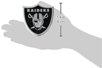 Las Vegas Raiders Auto Emblem, Aluminum Metal, Embossed Team Color, Raised Decal Sticker, Full Adhesive Backing
