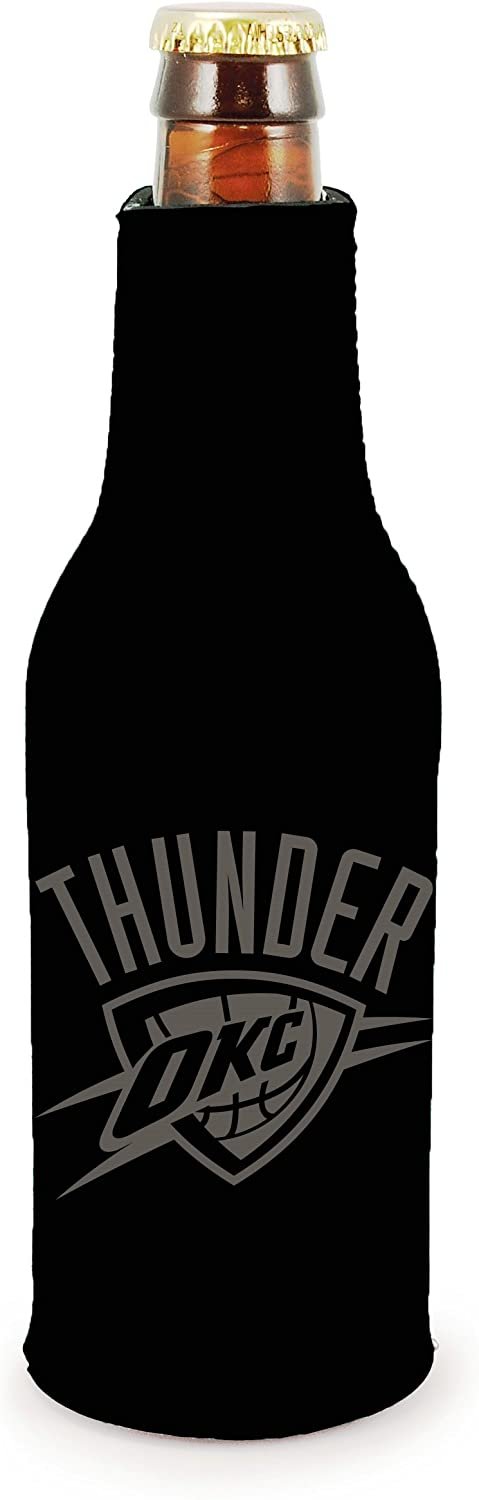 Oklahoma City Thunder 2-Pack Zipper Bottle Tonal Black Beverage Insulator Neoprene Holder Cooler Basketball 1