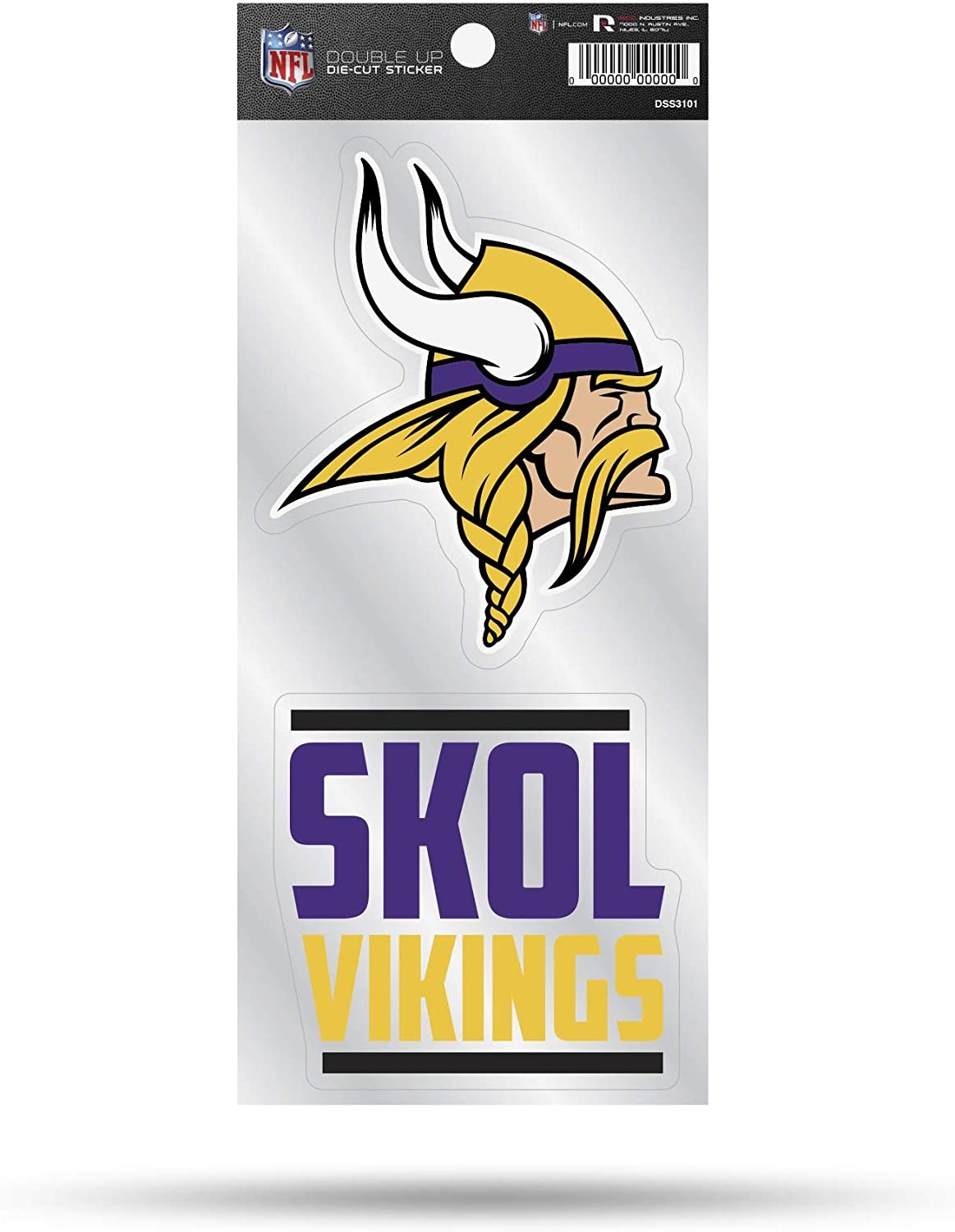 Minnesota Vikings Double Up Die Cut 2-Piece Sticker Sheet