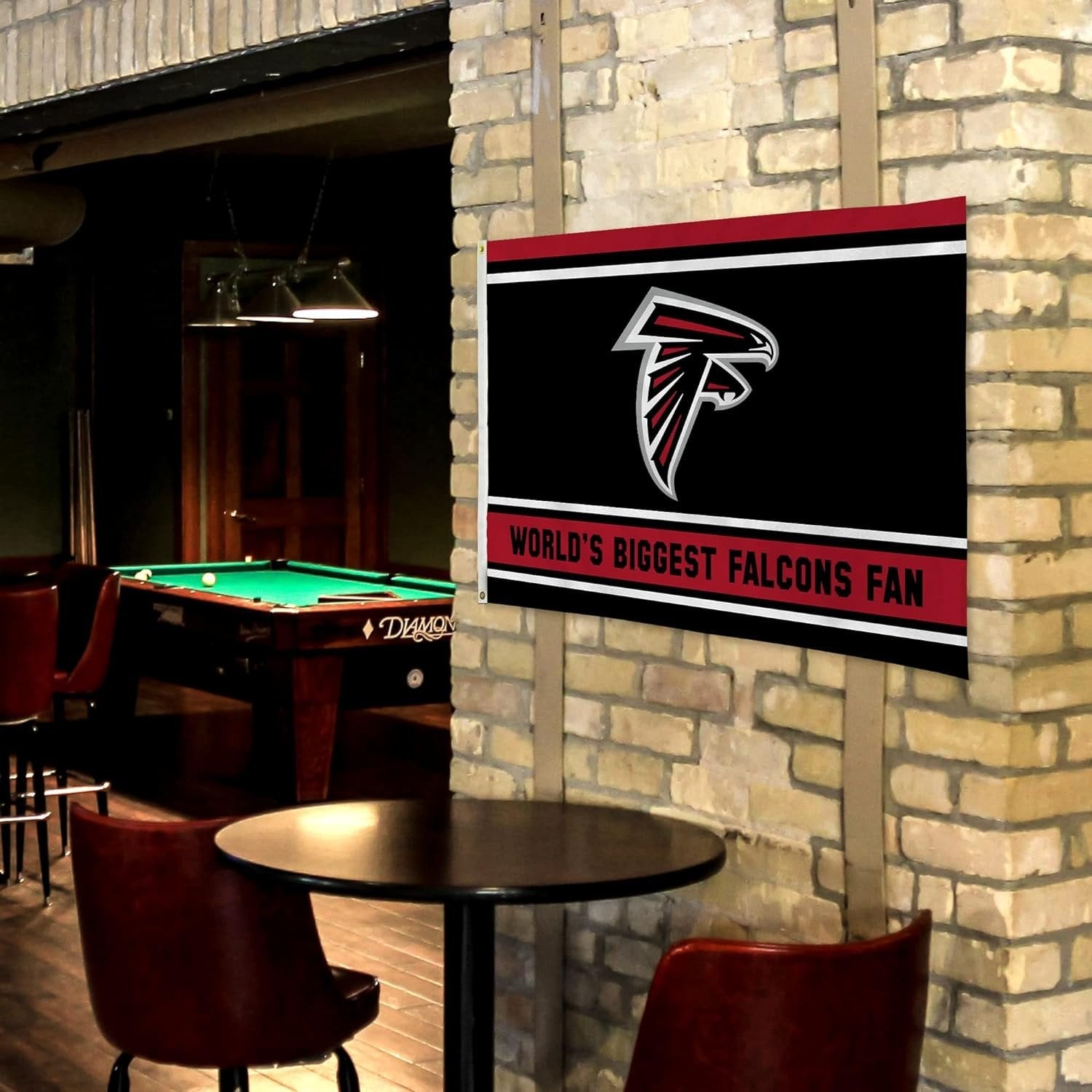 Atlanta Falcons 3x5 Feet Flag Banner, World's Biggest Fan, Metal Grommets, Single Sided, Indoor or Outdoor Use 5
