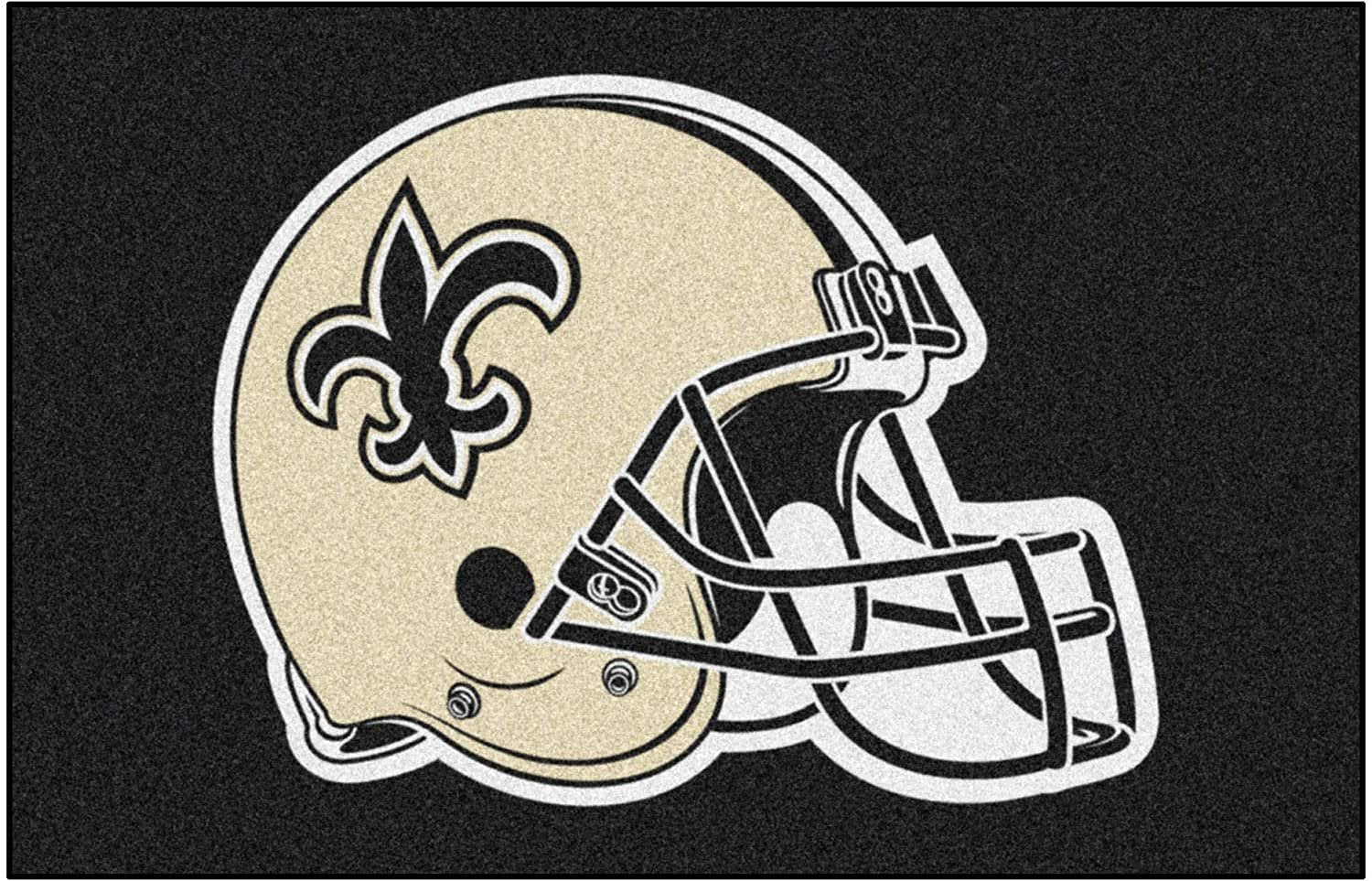 New Orleans Saints Floor Mat Area Rug, 20x30 Inch, Nylon, Anti-Skid Backing 1