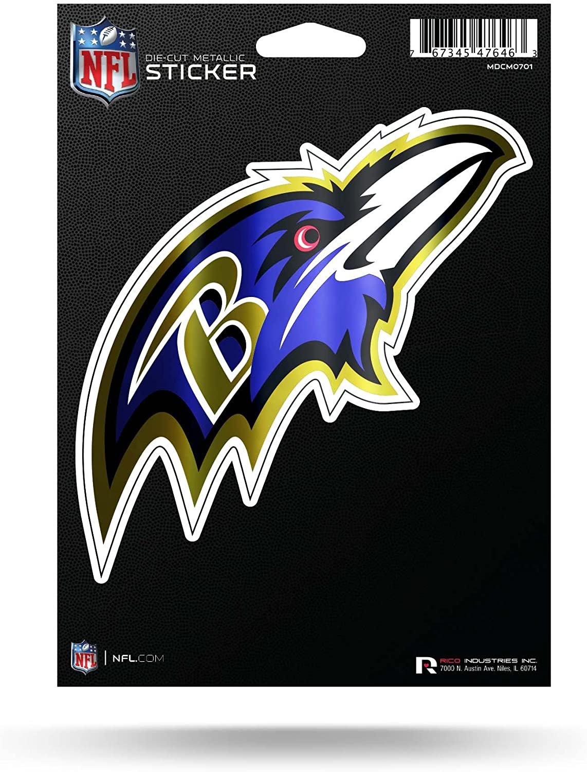 Baltimore Ravens Die Cut Metallic Sticker 1