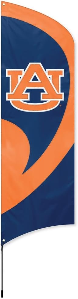 Auburn University Tigers Tall Team Flag Tailgating Flag Kit 8.5 x 2.5 feet with Pole 1