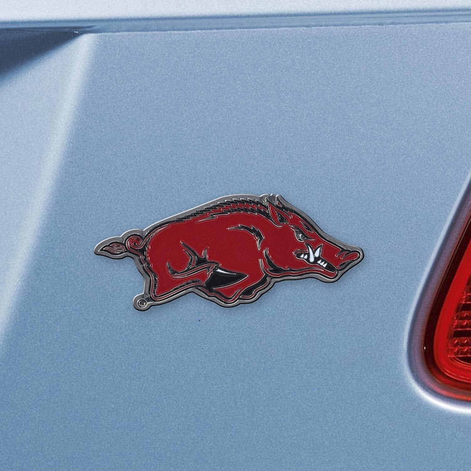 University of Arkansas Razorbacks Premium Solid Metal Color Chrome Auto Emblem Decal 2