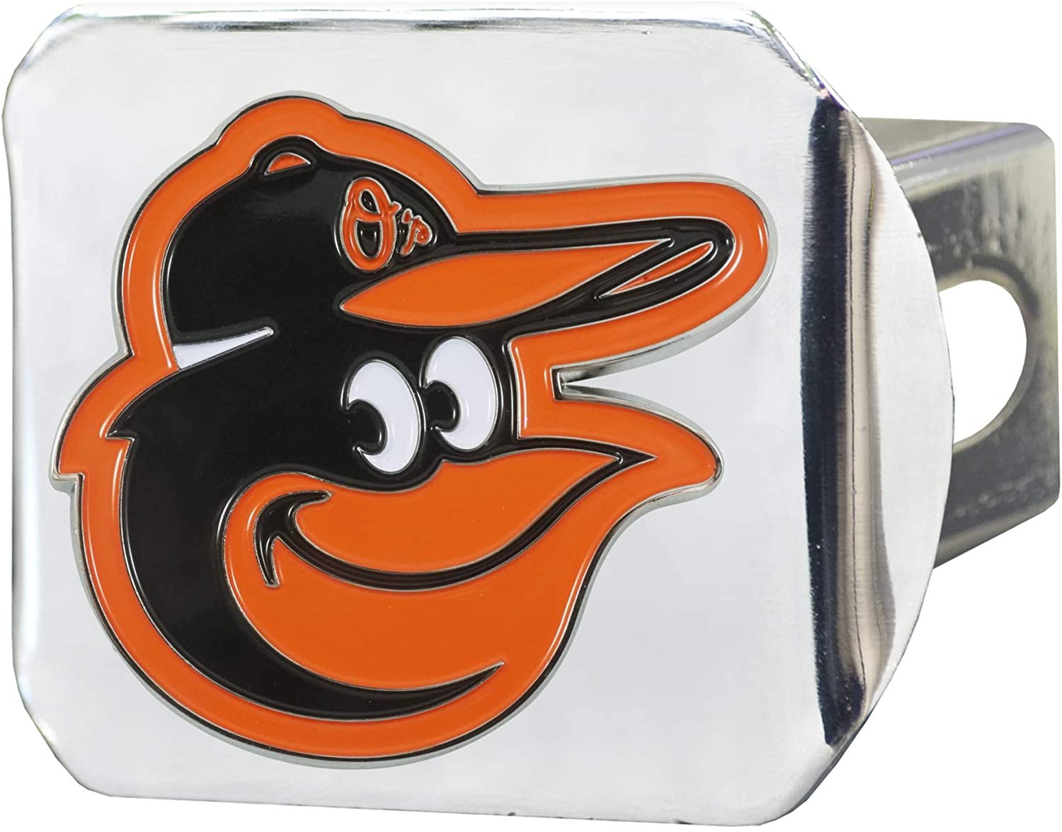 Baltimore Orioles Hitch Cover Solid Metal with Raised Color Metal Emblem 2" Square Type III