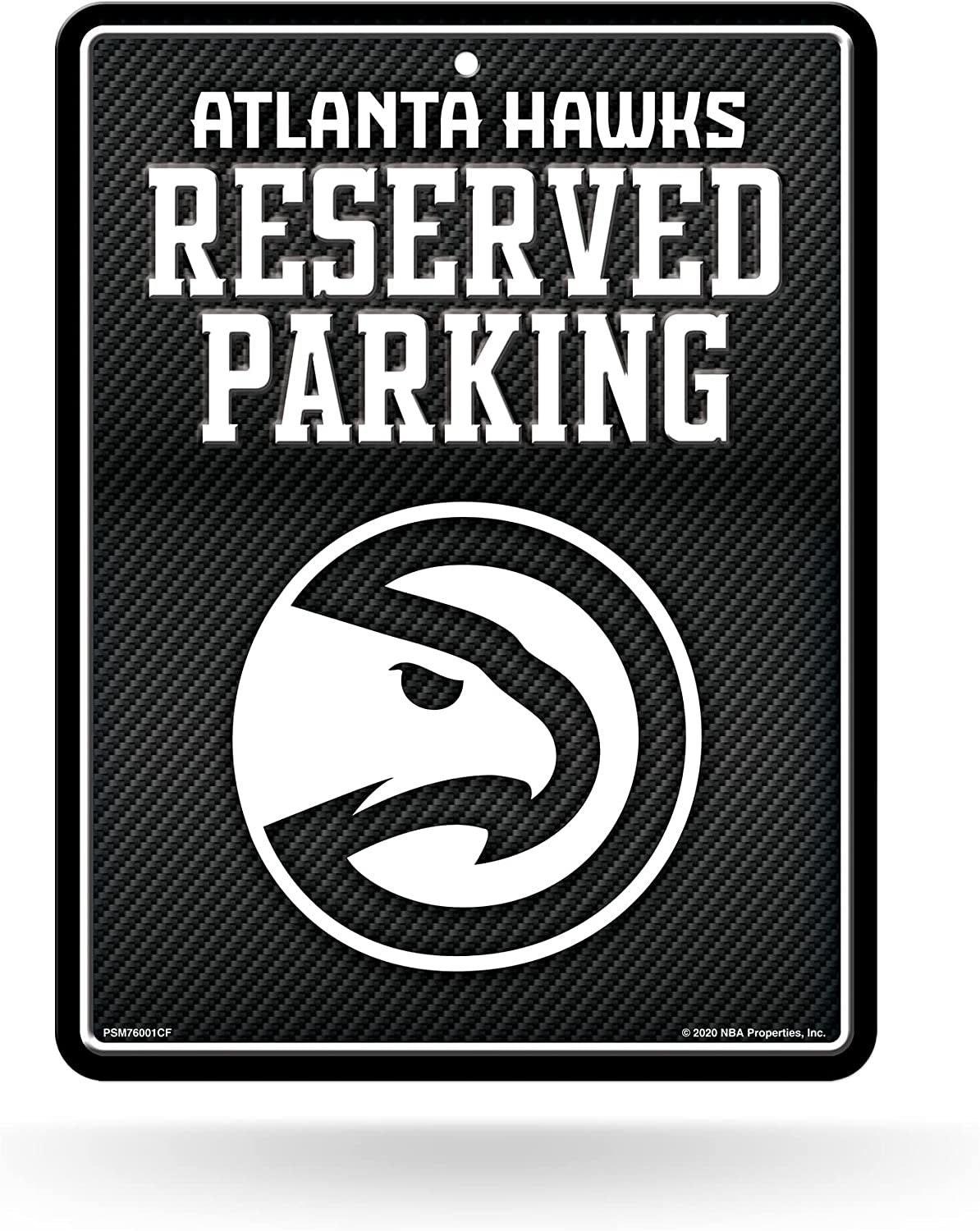 Atlanta Hawks Metal Parking Novelty Wall Sign 8.5 x 11 Inch Carbon Fiber Design 1