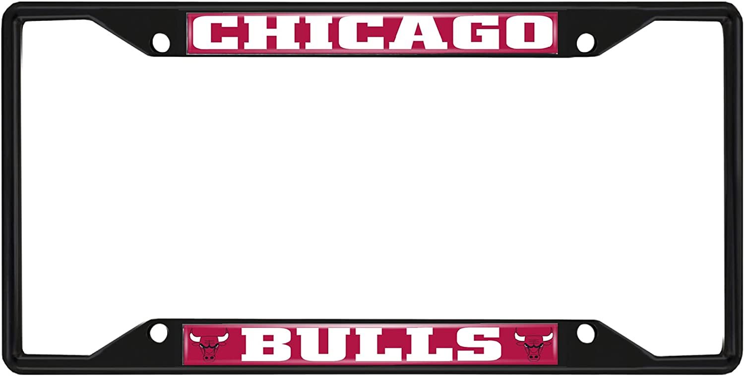 FANMATS 31327 Chicago Bulls Metal License Plate Frame Black Finish