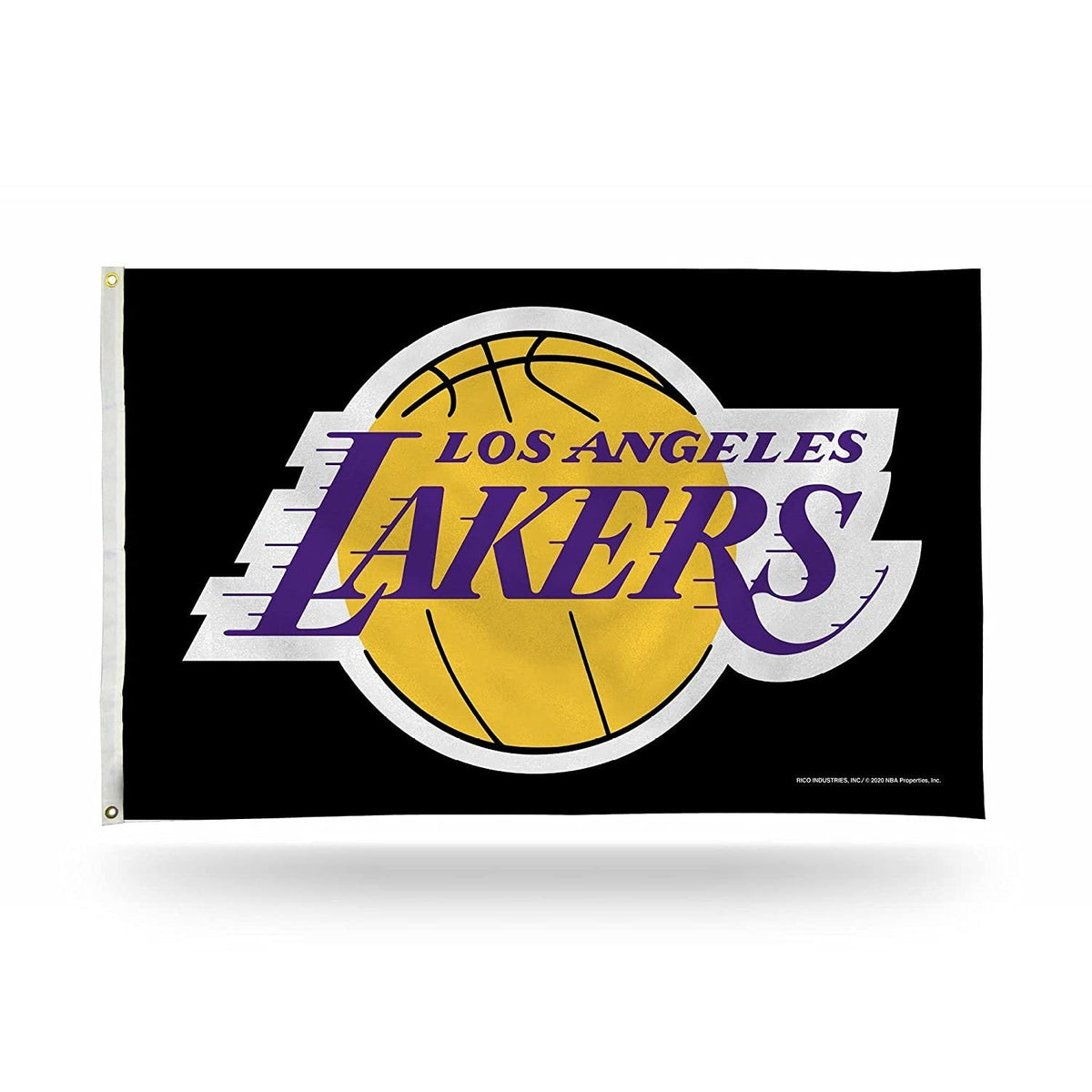 Los Angeles Lakers Premium 3x5 Feet Flag Banner, Black Design, Metal Grommets, Outdoor Use, Single Sided 1
