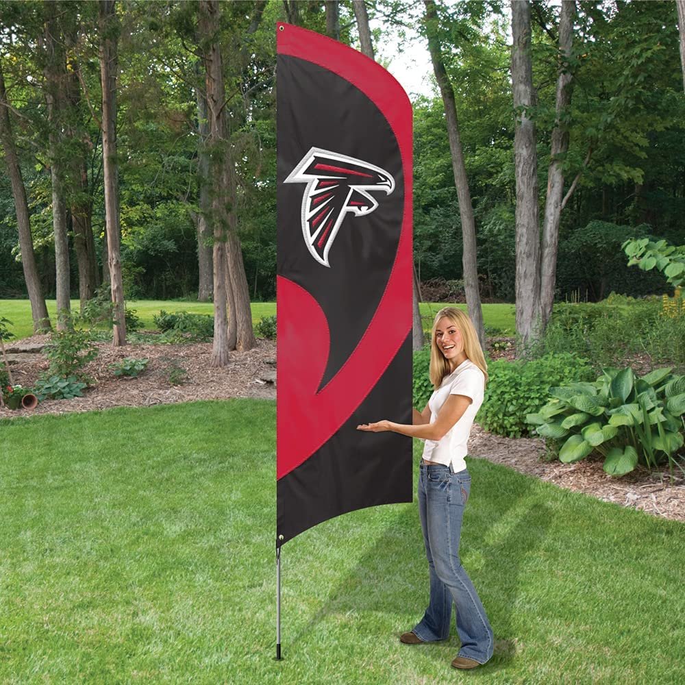 Atlanta Falcons 8 Foot Tall Team Flag Tailgating Kit with Metal Pole 2