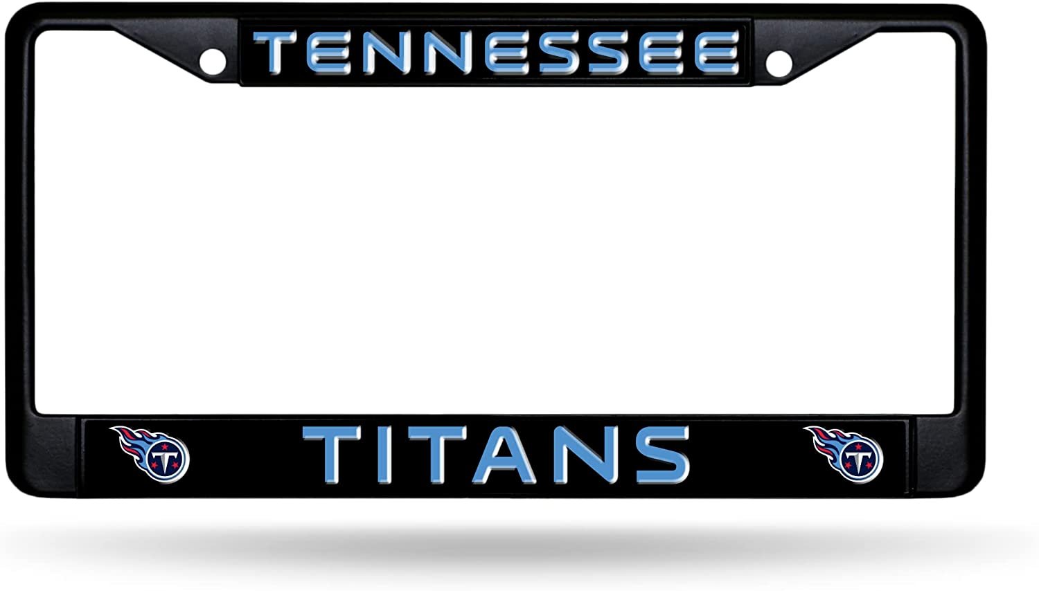 Tennessee Titans Black Metal License Plate Frame Chrome Tag Cover 6x12 Inch 1