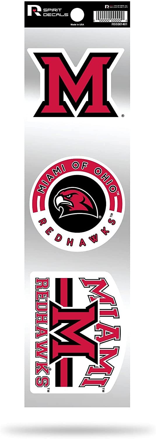 Miami University Redhawks 3-Piece Retro Spirit Decals 1