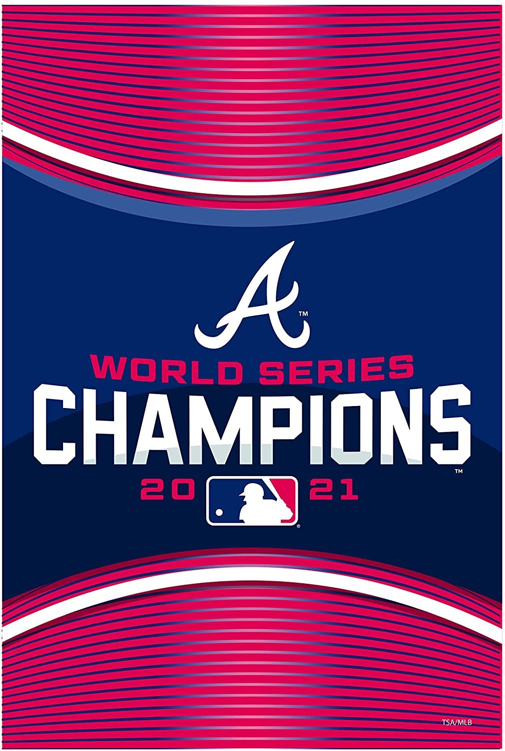 Atlanta Braves 2021 Champions Premium Garden Flag Banner, Double Sided, 13x18 Inch 1