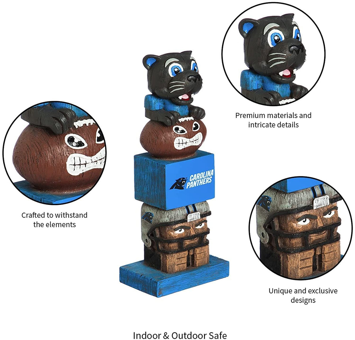 Carolina Panthers 16 Inch Tiki Totem Garden Statue Resin Outdoor Decoration 6
