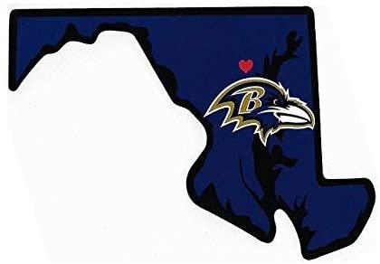 Baltimore Ravens 5 Inch Sticker Decal, Home State Design, Flat Vinyl, Full Adhesive Backing