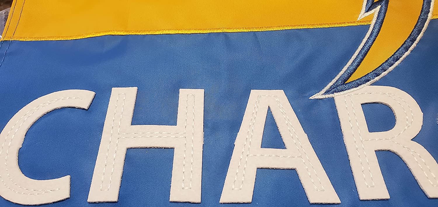 Los Angeles Chargers Garden Flag Banner 2-Sided Embroidered Applique 12.5x18 Inch 3