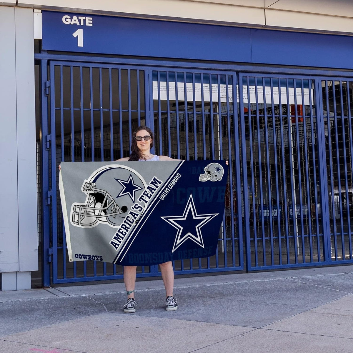 Dallas Cowboys 3x5 Feet Flag Banner, Split Design, Metal Grommets, Single Sided, Indoor or Outdoor Use 5