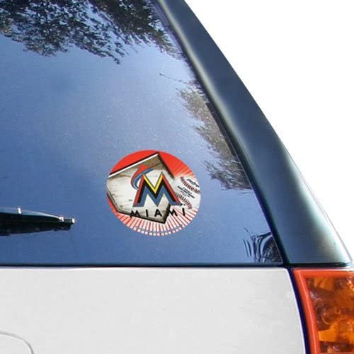 Miami Marlins 4" Round Sticker Decal Flat Vinyl Full Adhesive Backing 1