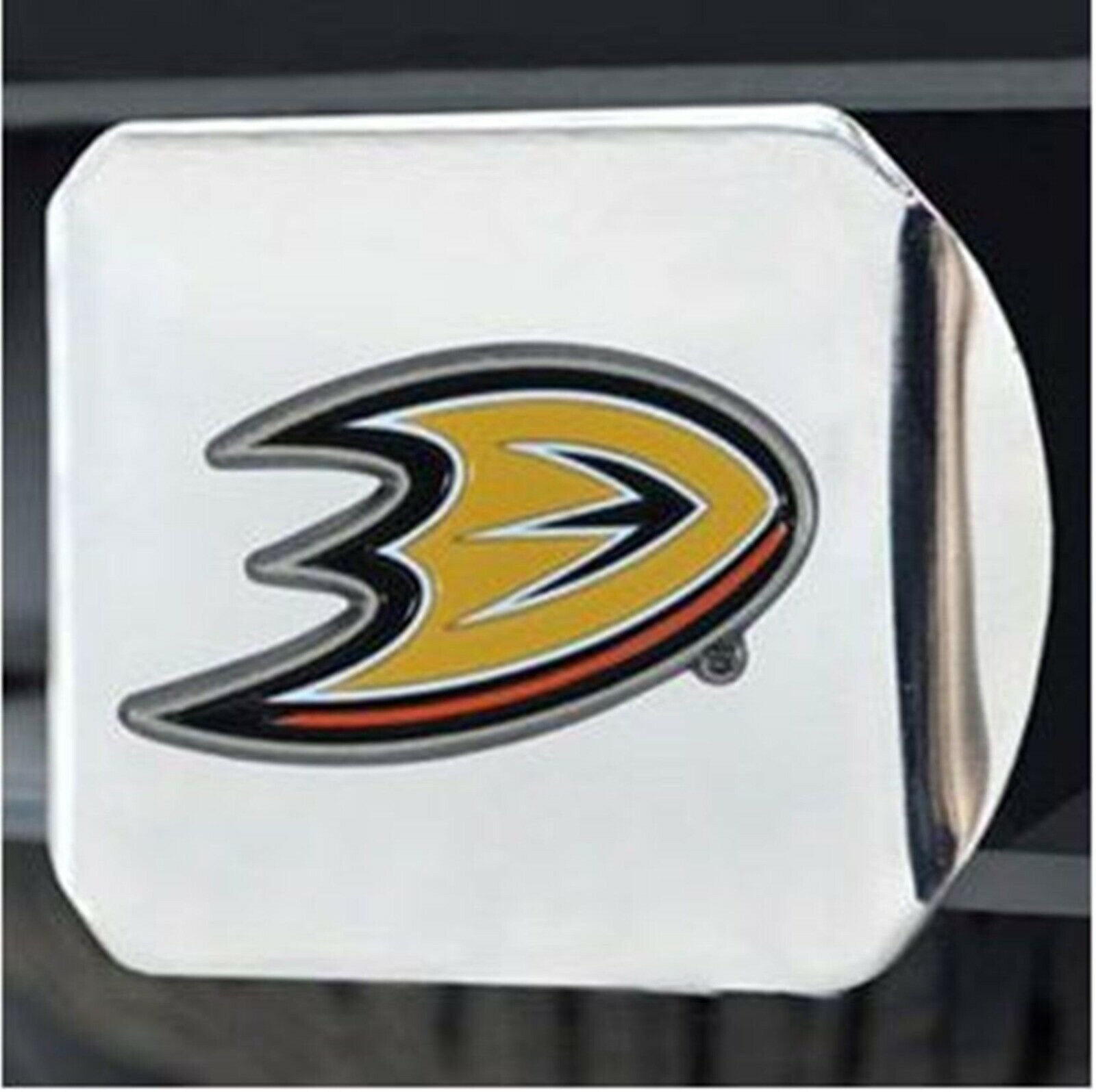 Anaheim Ducks Hitch Cover Solid Metal with Raised Color Metal Emblem 2" Square Type III