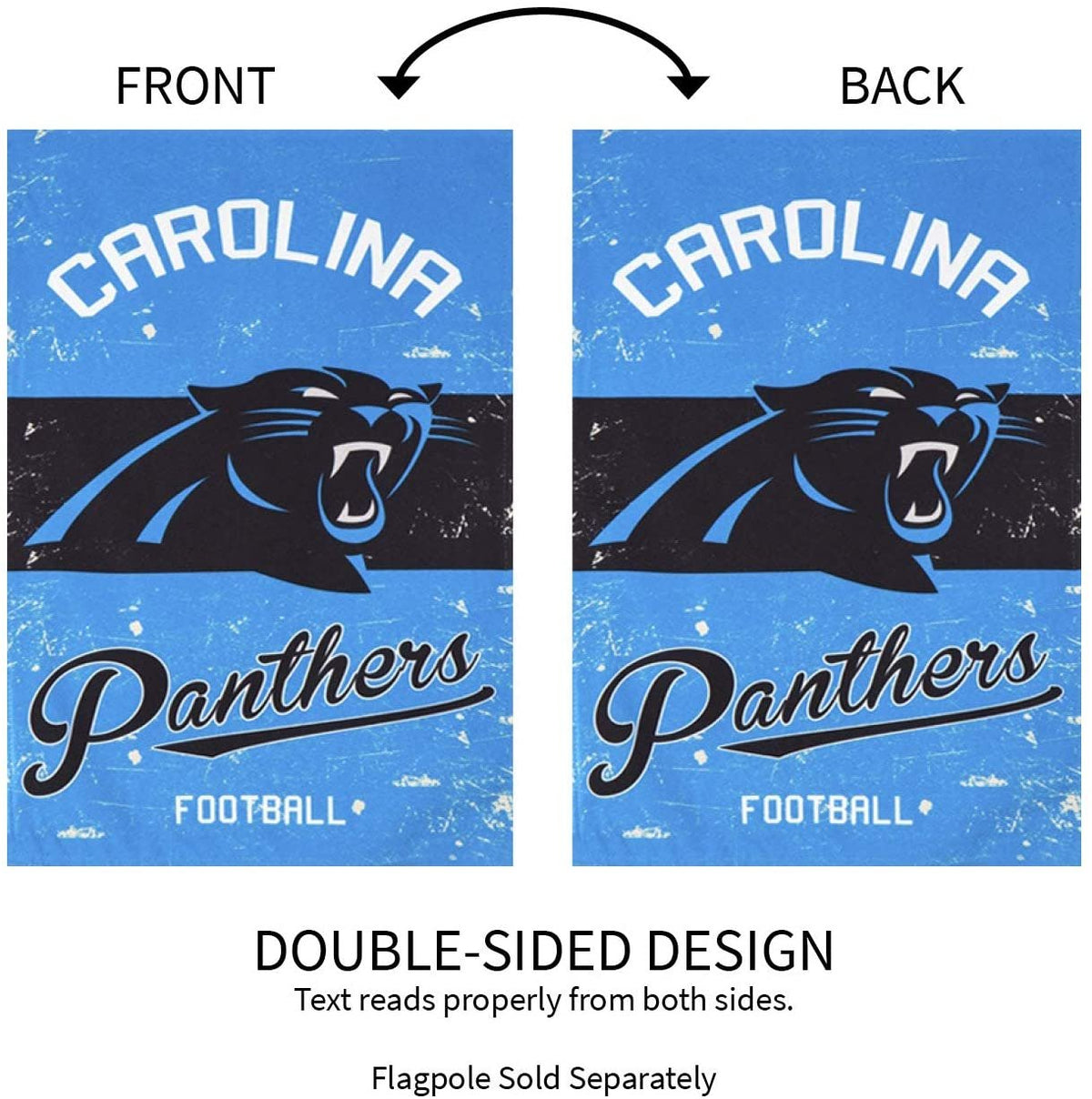 Carolina Panthers Premium Garden Flag Banner, Double Sided, Linen, Vintage Style, 13x18 Inch 6