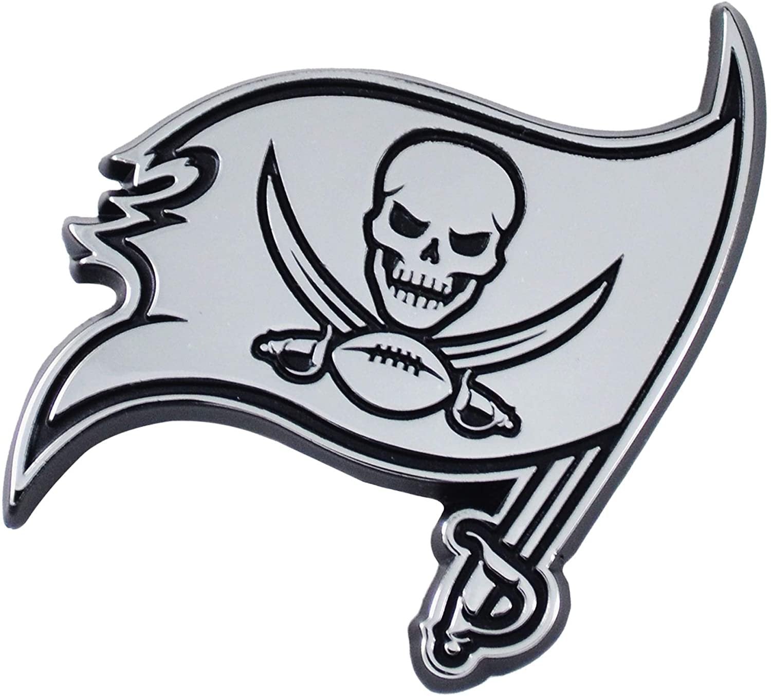 Tampa Bay Buccaneers Solid Metal Raised Auto Emblem Decal Adhesive Backing 1