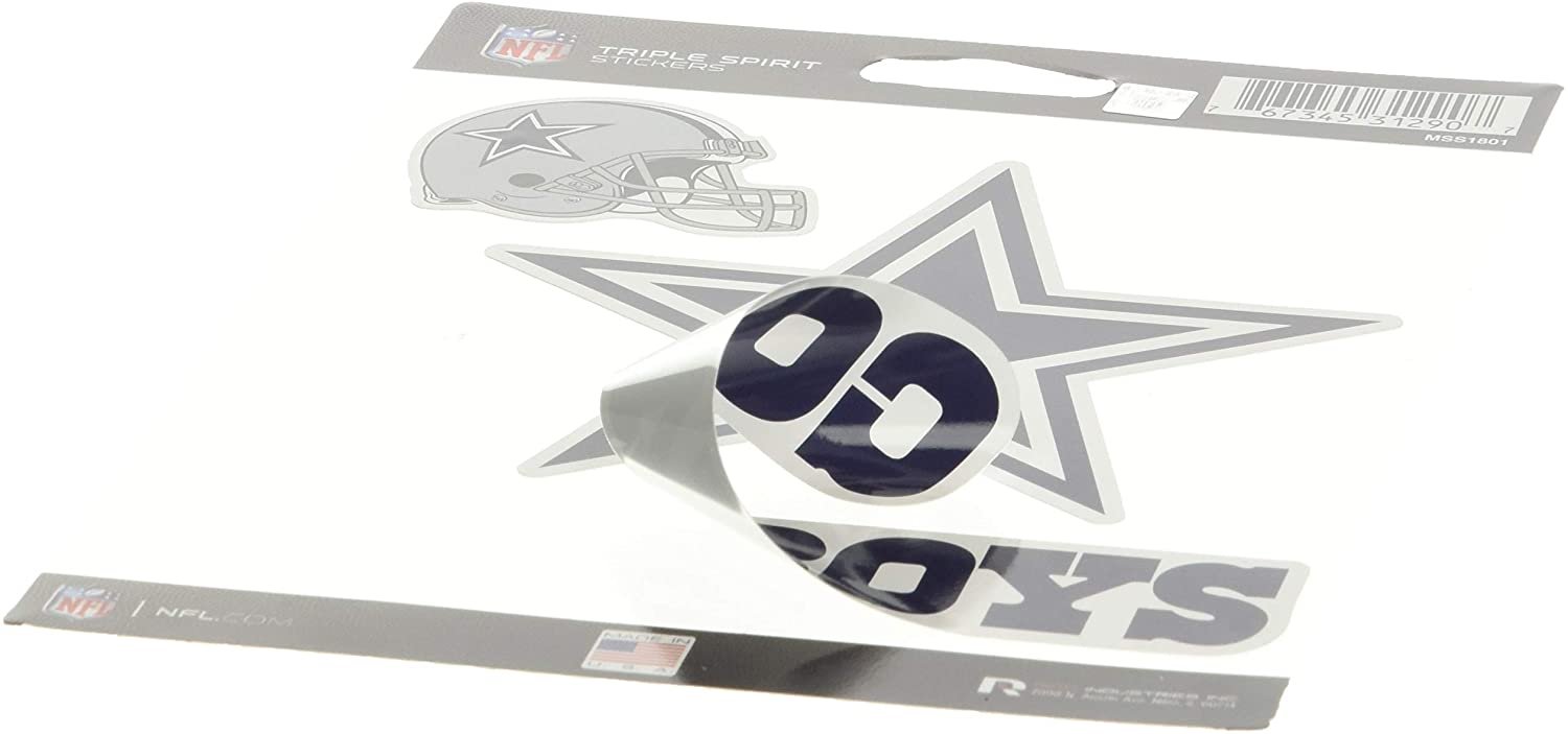 NFL Dallas Cowboys Die Cut 3-Piece Triple Spirit Sticker Sheet 3