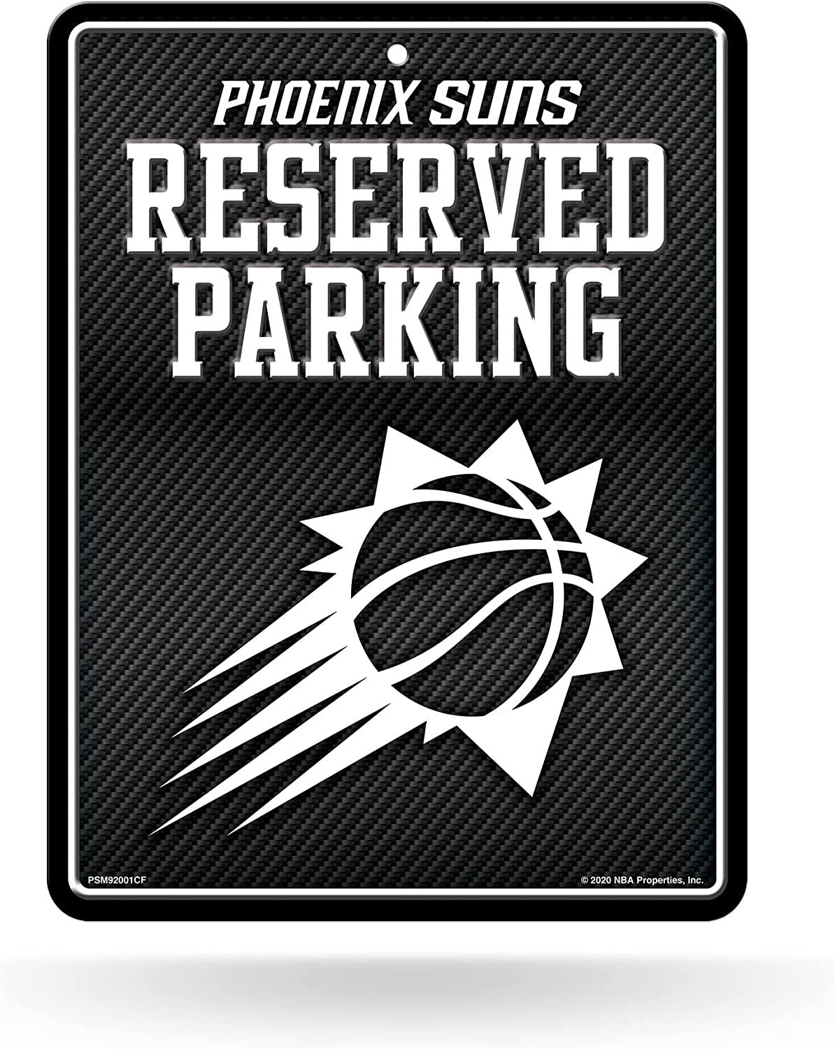 Phoenix Suns Metal Parking Novelty Wall Sign 8.5 x 11 Inch Carbon Fiber Design 1