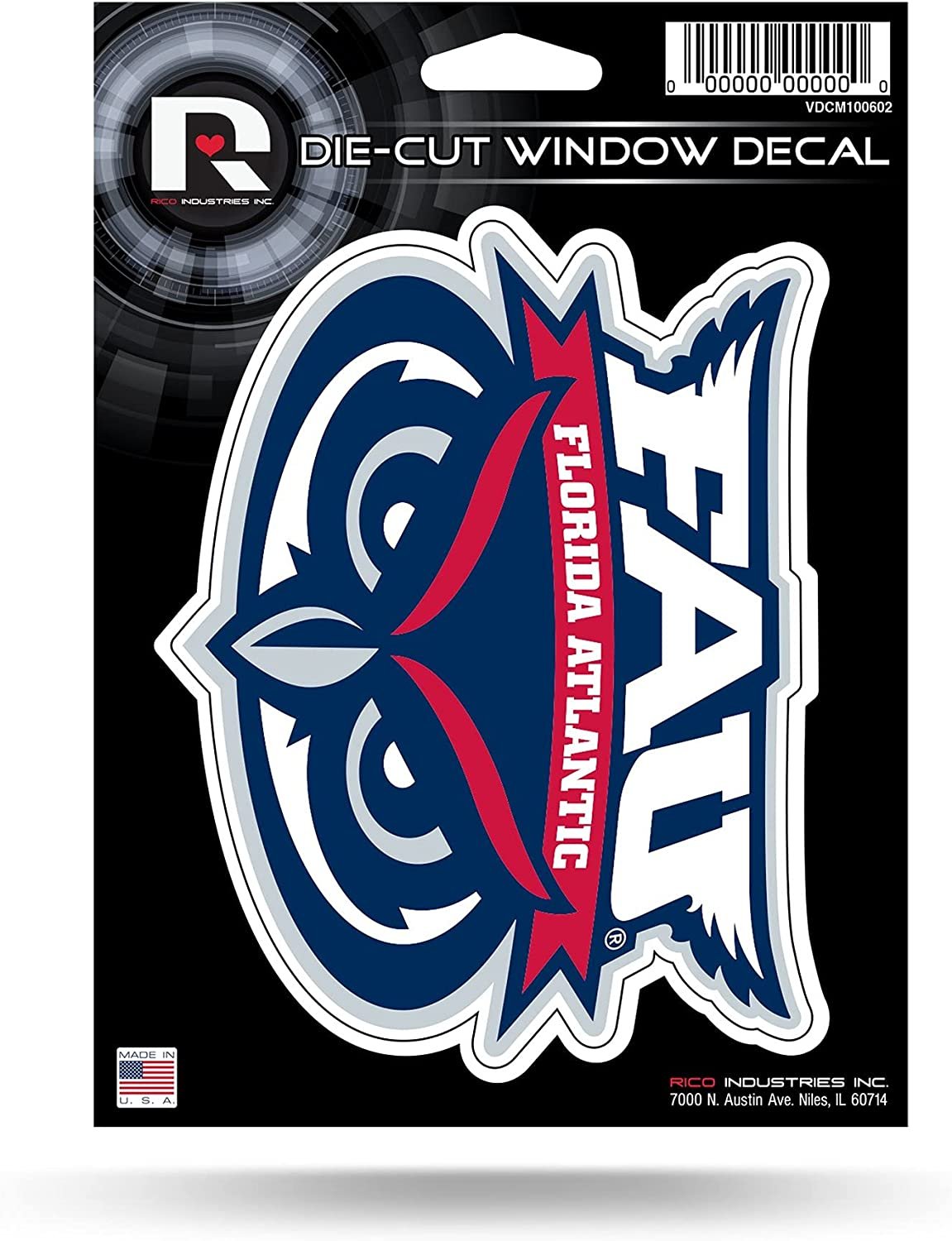 Florida Atlantic University Owls FAU 5 Inch Decal Sticker Flat Vinyl Die Cut Full Adhesive Backing