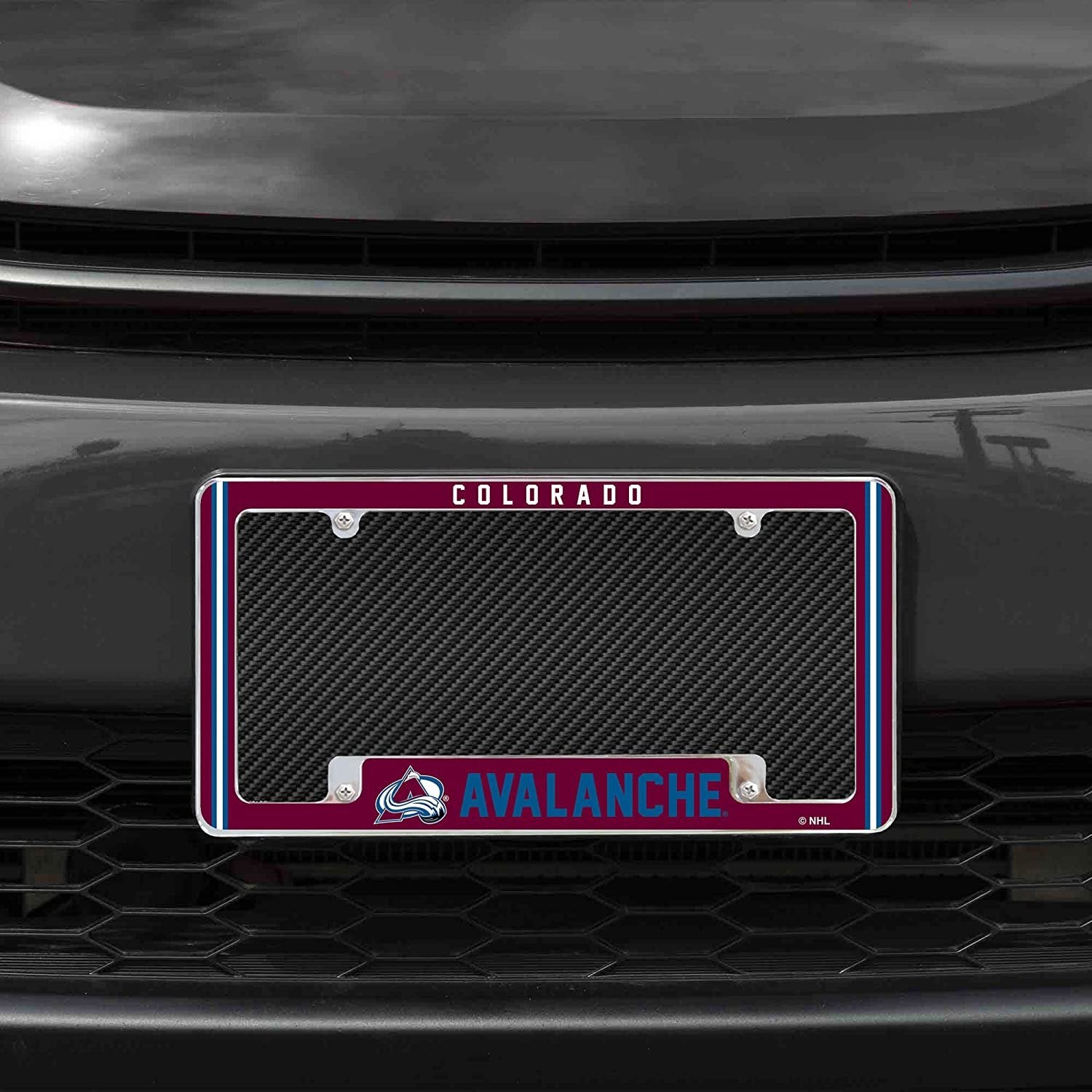 Colorado Avalanche Metal License Plate Frame Chrome Tag Cover Alternate Design 6x12 Inch