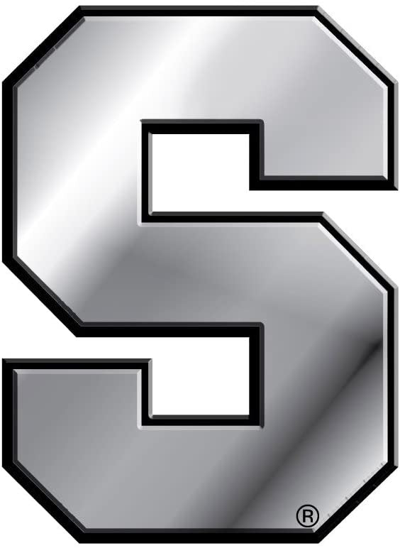 Syracuse University Orange Auto Emblem, Plastic Molded, Silver Chrome Color, Raised 3D Effect, Adhesive Backing