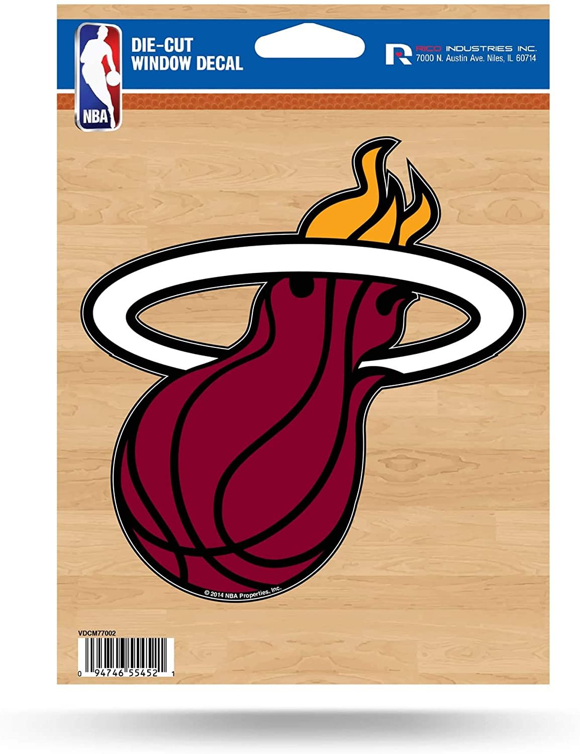 Miami Heat 5 Inch Die Cut Flat Vinyl Decal Sticker Adhesive Backing 1