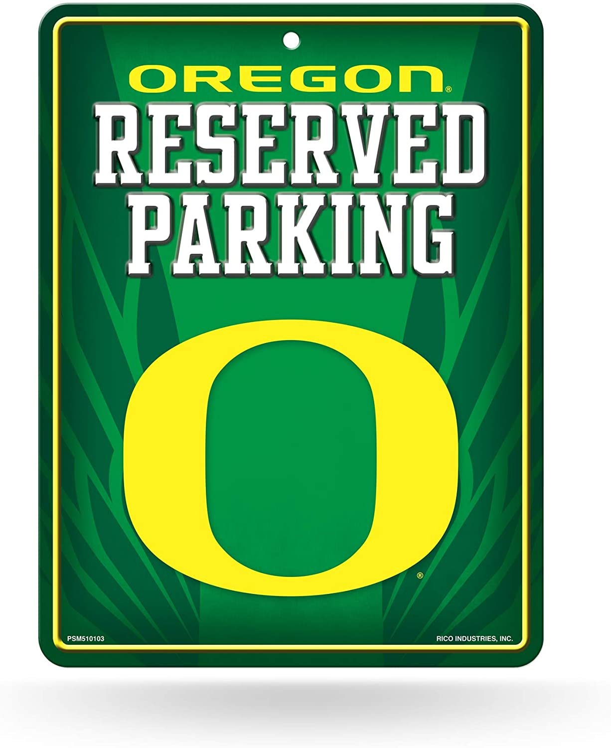 NCAA Oregon Ducks 8-Inch by 11-Inch Metal Parking Sign Decor, Green, 8.5 x 11-inches 1