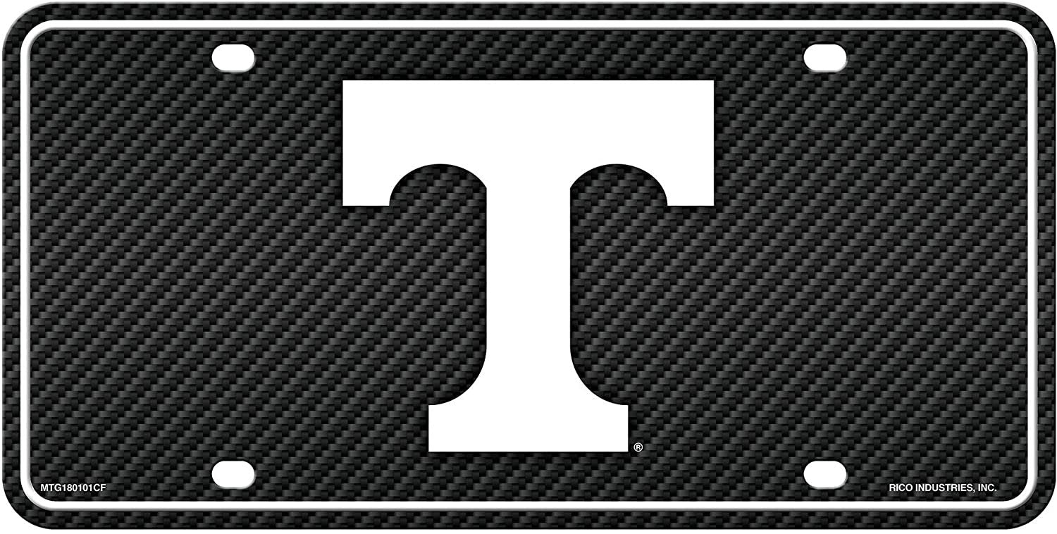 University of Tennessee Volunteers Metal Auto Tag License Plate, Carbon Fiber Design, 6x12 Inch