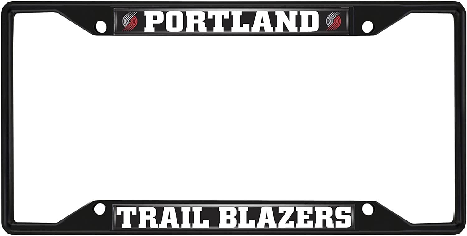 FANMATS 31339 Portland Trail Blazers Metal License Plate Frame Black Finish