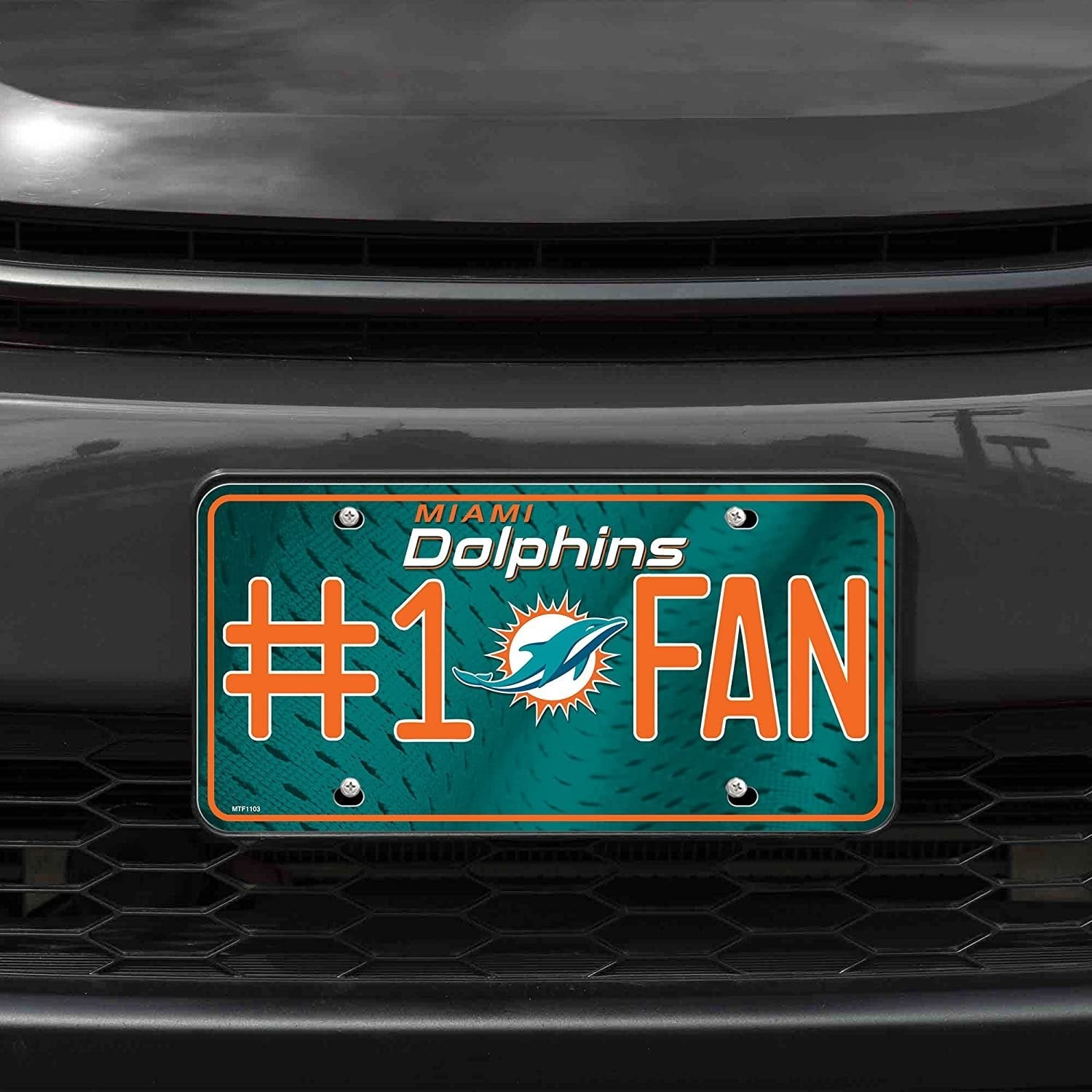 Miami Dolphins #1 Fan Metal License Plate Tag 2