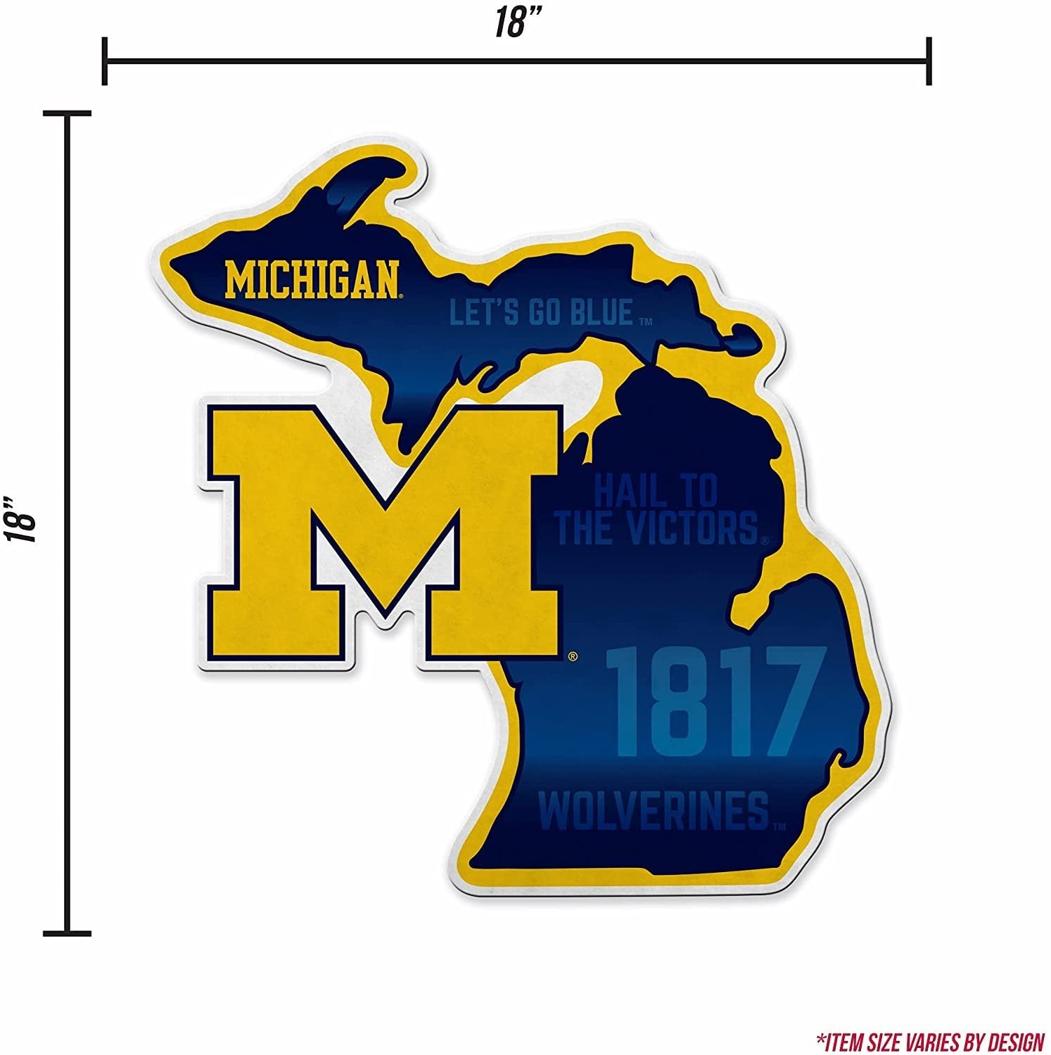 Michigan Wolverines Pennant State Shape 18 Inch Soft Felt University of 4