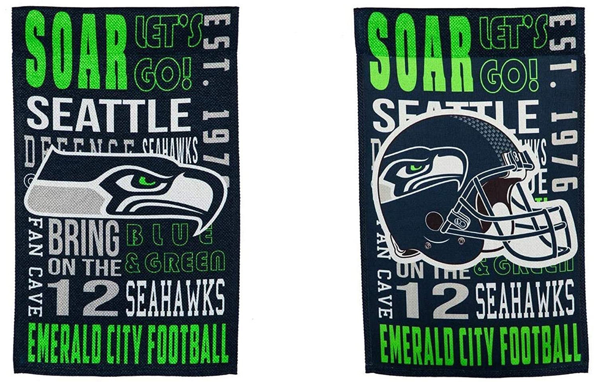 Seattle Seahawks Premium Garden Flag Banner, Double Sided 13x18 Inch, Outdoor Use